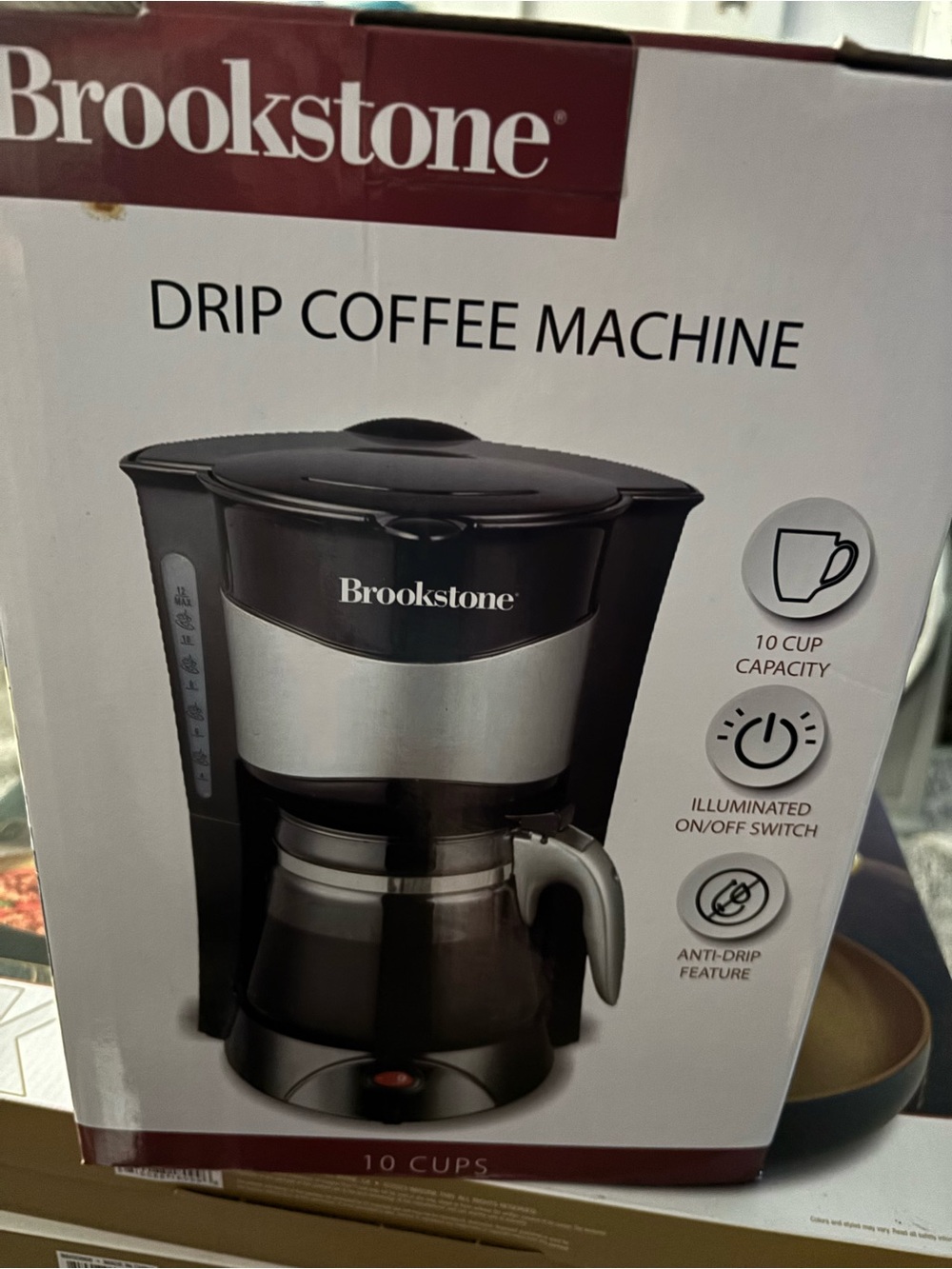 Brookstone Black and Silver Drip Coffee Maker